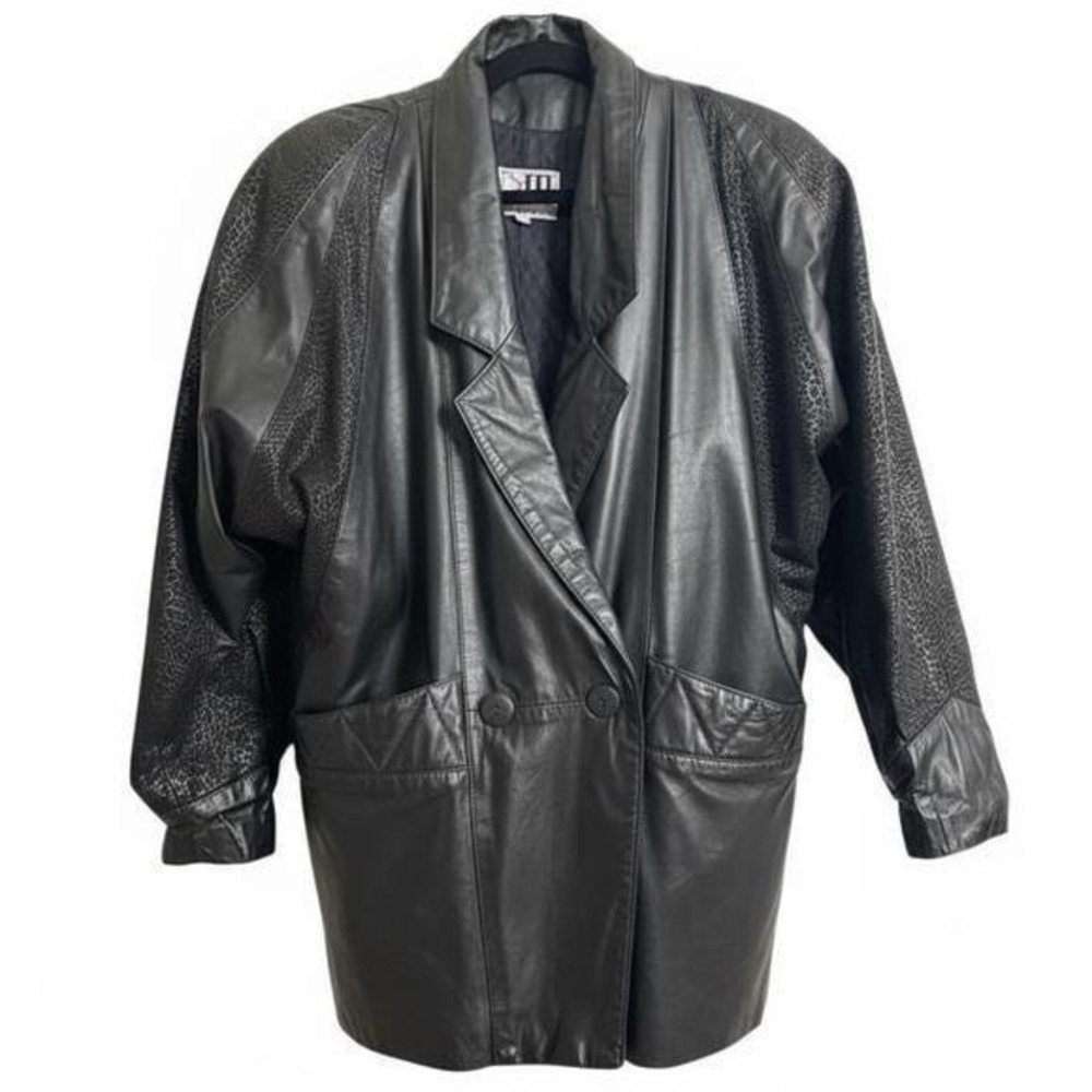 Vintage G-III Black Leather Jacket Genuine‎ Leather Blazer Style Small Made USA
